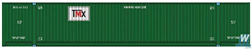 Walthers SceneMaster Walthers HO Scale 187 Scenemaster 53' Singamas Corrugated-Side Container - Assembled - TMX Intermodal (Green, White, Black, red)