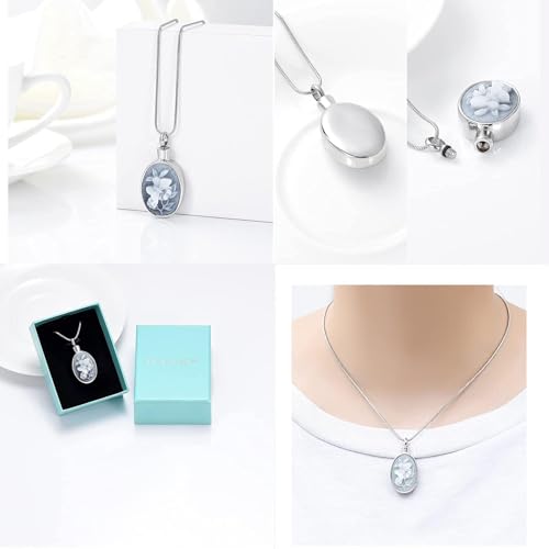 Collier urne funéraire zeqingjw, pendentif papillon ciselé en acier inoxydable - 7