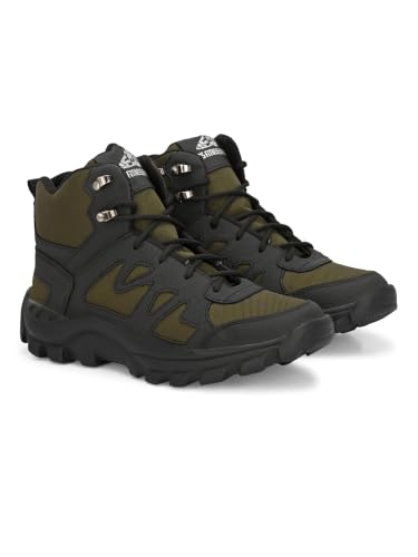 Image of Leo's Fitness Waterproof Canvas High Ankle Boots for Trekking Hiking & Other Casual Purpose