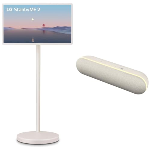 Image of LG 27-Inch StanbyME 2 Portable Touch Screen TV (27LX6TYGA, 2025) LG StanbyME 2 XT7S Matching Bluetooth Speaker