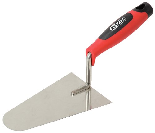 KS Tools 144.0313 Cazzuola per Stuccatura in Acciaio Inox, 200 mm, Tondo, Impugnatura Bi-Componente