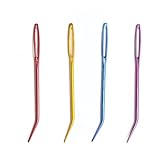 Aghi da Cucito a Mano in Alluminio, Set da 4 Pezzi, Aghi Curvi con Cruna Larga, 7 cm, per ...