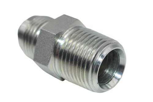 Image of 10 PACK 1 /2 inch JIC 37 Male x 1 /2 inch NPT Male Pipe Steel Hydraulic Adapter Flared Tube Fitting Pipe Connector L-2404-08-08