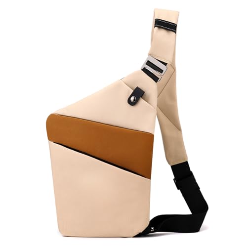 Image of Anti Theft Crossbody Bags for Women, Shoulder Bag Anti-theft Design for Travel, Sport (Khaki Brown - Right Shoulder)