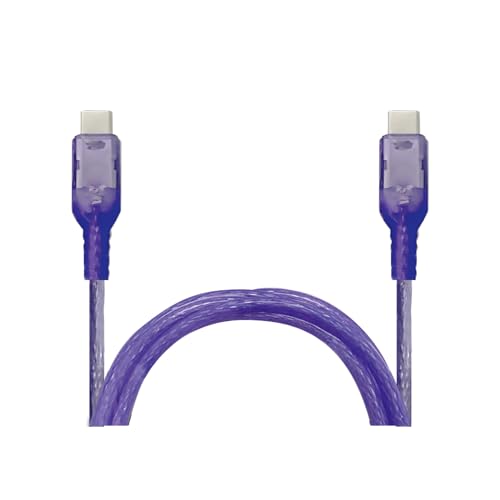 ケーブル クリア カラー Type-C/Type-C 1m USB PD対応 急速充電 データ転送 スケルトン 透明 android iPhone (クリアパープル)