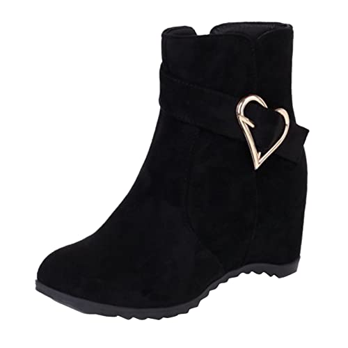 Botines de mujer cómodos para caminar todo el día con tacón de cuña elegante
