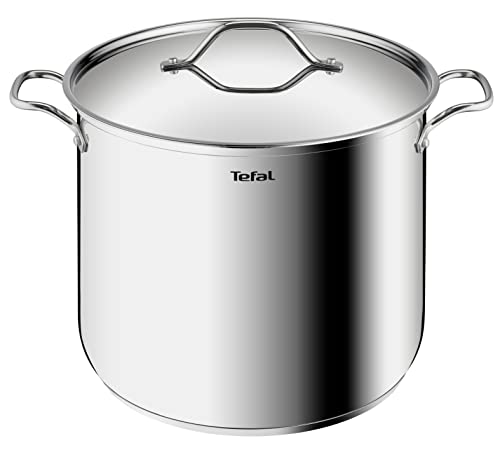 Tefal Intuition XL Stainless Steel Catering 28 x 23 cm / 12 L, Induction, 5 Year Warranty, Premium 18/10 Stainless Steel, Size XL, Sturdy Handles, Stainless Steel Lid B8649004