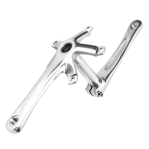 Jiawu Bike Crank Arm Set, High Strength Hollow Bottom Bracket Crankset 130Mm Bcd Aluminium Alloy For Folding Bike(Silver) #TOP2