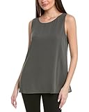 Eileen Fisher Womens Silk Tunic Tank, Xxs, Grey