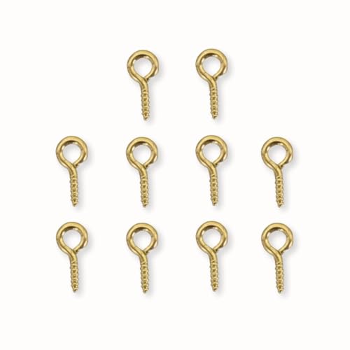 ミルティクラフト 基礎金具 ヒートン アクセサリーパーツ お試し用 10個セット (ゴールド 10mm)（Amazon）