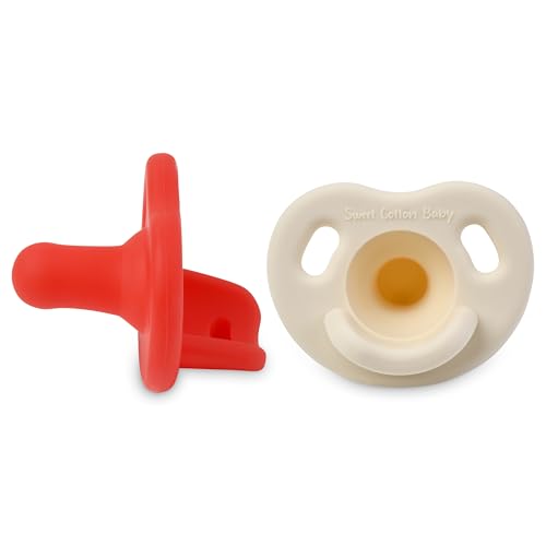 Sweet Cotton Baby Pacifier – Soft Silicone – 0-36 Months – BPA Free – Natural Latch – Lightweight, Dishwasher Safe – for Newborns, Infants, Toddlers