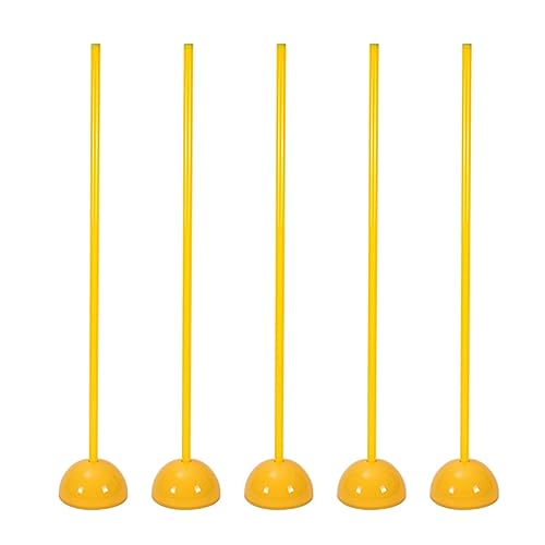 ZJKXJH 5 Pcs Training Agility Poles, 39 47 59 Inch Speed Agility Training Set for Kids Adults Outdoor Sports Exercise and Pet Training, Slalom Poles with Bases (Color : B Combo, Size : 1.2m/47.2in)