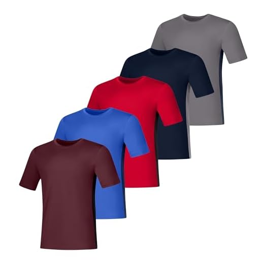 Hanes Men's T-Shirt, 5-Pack, Cool Dri Short-Sleeve Tees, Moisture-Wicking, Colorblock