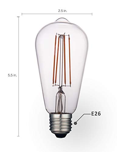 Harwez Vintage Edison Led Bulbs, Dimmable 4W St64/St19, 2200K Soft Warm White Ambient Mood Lighting For Retro Style Decoration, Classic Squirrel Cage Filament Bulbs, E26 Base, Clear Glass, 1 Pack #TOP2