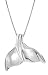 Sterling Silver High Polished Whale Tail Necklace Pendant with 18" Box Chain