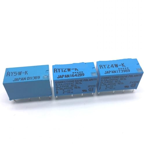 Relé de señal 5V 12V 24V RY24W-K DPDT mini de 8 pines para circuito impreso PCB