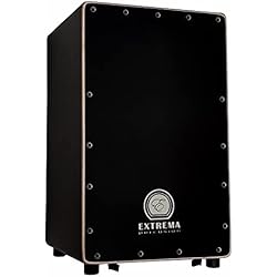 Cajón Flamenco Avanzado Extrema Percusión, negro con 4 cuerdas