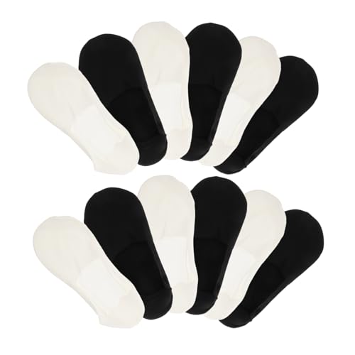 BESTYASH 6 pares Calcetines Hombre Invisibles Bajos Transpirables y Antideslizantes Diseño Oculto para Verano Colores Negro y Blanco Duraderos y Cómodos