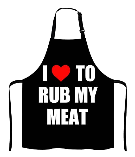 Lefolen Funny Barbecue Apron - Fathers Day Cooks Gift, I Love to Rub My Meat