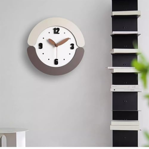 Reloj de salón moderno de diseño creativo en tono crema para decorar paredes vacías 5