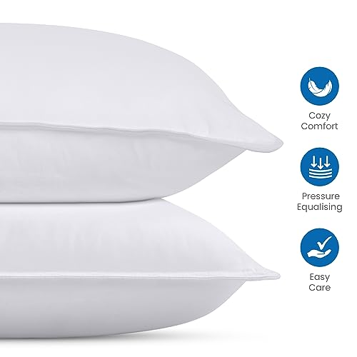Utopia Bedding Cuscini Letto (Set di 2), 40 x 70 cm Guanciali Letto Coppia, 3D Fibra di Poliestere (Bianco) - Immagine 5