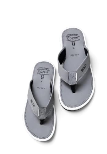 Image of Faux Leather Flip Flops Slipper | Light weight EVA | Anti-Slip Comfortable Thong Slippers | Soft Cushioned Footbed | Durable Casual Daily Wear Slipper | (Size 6-10)