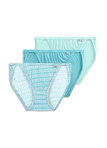 Jockey Women s Underwear Elance String Bikini - 3 Pack, Terrace Tile Cool Blue Aqua Mist, 7