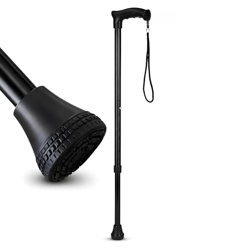 Image of PulGos Single Leg 𝐀𝐝𝐣𝐮𝐬𝐭𝐚𝐛𝐥𝐞 Walking Stick for Men & Women | 𝐀𝐧𝐭𝐢-𝐒𝐥𝐢𝐩 Walking Cane with Ergonomic Grip & Wrist Strap | Lightweight Support Stick for Seniors & Daily Walking Use