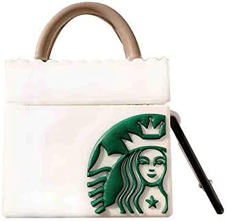 Airpods Pro Silicone case, Azlanlan (Starbuck Bag) 3D Cute Cartoon Luxury Cool Cute Fashion Suit, Silicone Airpod Pro…