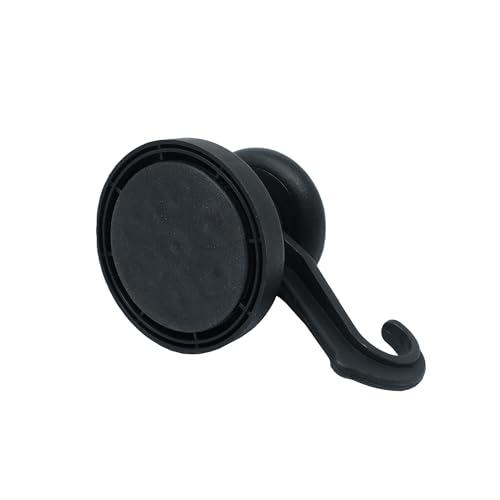 Black Rubber Coated Neodymium Magnet with Swivel Hook for Holding Rope Wires and Clothing - 43mm dia (Pack of 20) - Image 4
