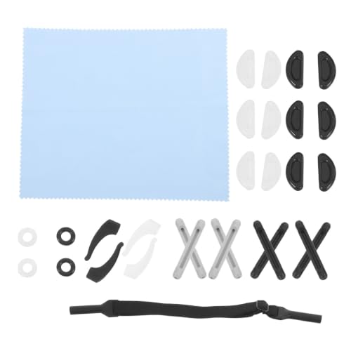 VOSAREA 1set Soft Silicone Eyeglass Retainers Anti-slip Nose Pads and Ear Hooks Adjustable for Adults Sports Work Slip-resistant Glasses Ear Grips Repair Tool