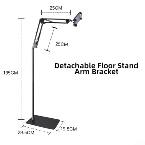 Soporte de suelo para tablet de 4 a 13 pulgadas, altura ajustable y base resistente 7