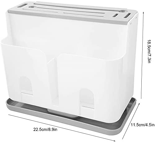Keukengerei Houder met Messenblok, Gebruiksvoorwerp Crock Caddy Eetstokjes Spatel Lepel Organizer met Afdruiprek - Image 6
