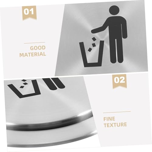 HYTROVE Edelstahl MüLl Klappen Deckel Abfall-rutschen Deckel Eingebaute Arbeitsplatten Mülleimer Mülldeckel Gleichgewicht Klappe Edelstahl Swing Mülleimer Docke Silber