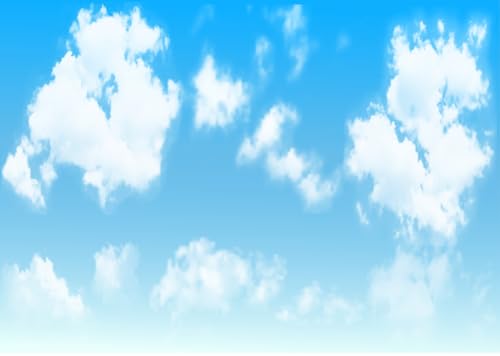 Loccor 8x6ft Fabric Bright Blue Sky Clouds Backdrop Fluffy White Cloud Background Photography, Outdoor Themed Party, Photo Booth Props by Loccor - Image 4