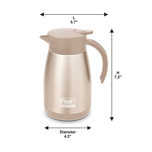 Image of Flair Cafe Vacuum Insulated Steel Kettle 750 ML (Gold)