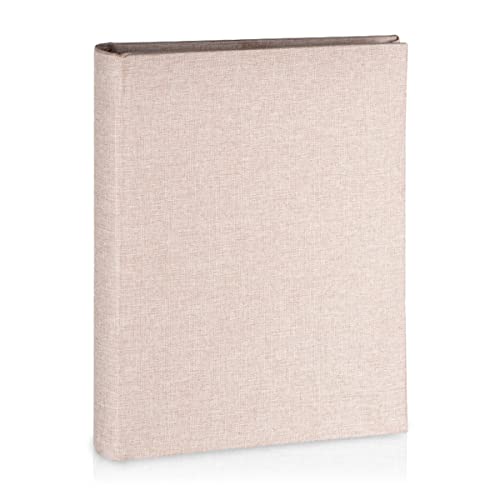 Album Lino de Fotos Tradicional para Fotos de 10x15 - Álbum de Fotos Duradero con 200 Bolsillos de Plástico Fáciles de Llenar | Encuadernado en Libro y Espacio Extra para Personalizar Cover