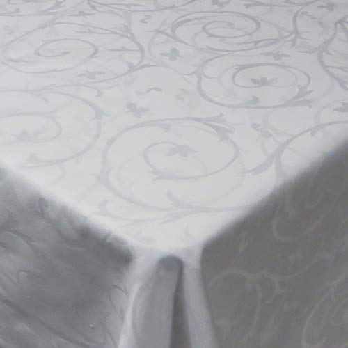 DecoHomeTextil Mantel de damasco, 100% algodón, edición Gastro, barroco, rectangular, color blanco, 130 x 220 cm, tamaño a elegir Cover
