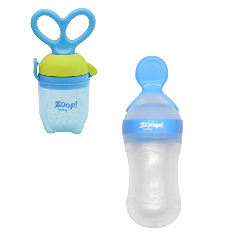 Kit Colher Dosadora 90 ml e Porta Frutinha Azul