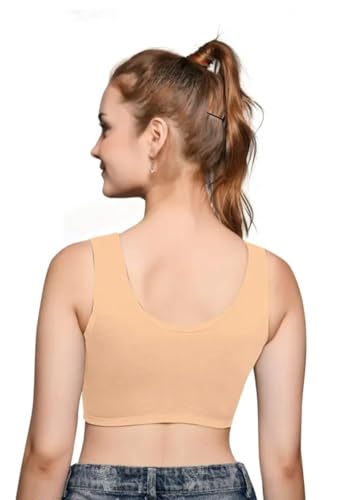 Image of Girls Cotton Sports Bra, Non-Padded, Full Coverage, Regular Broad Strap, Pack of 3, Training Bra for Gym Yoga Workout