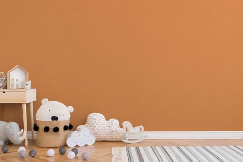 Papier peint intissé orange Profhome unicolor pour masquer les défauts du mur
