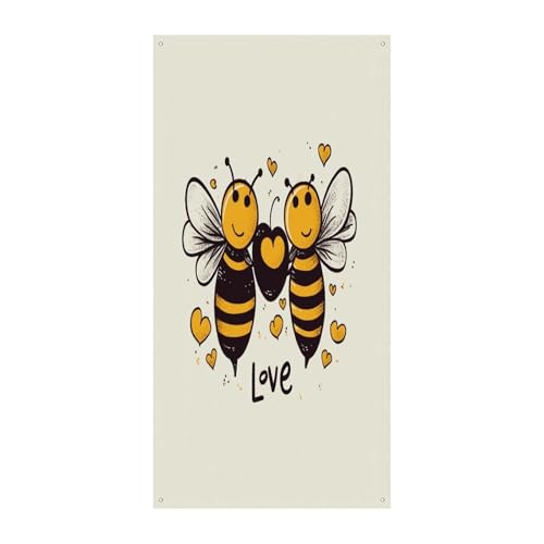 Bee Love Honey �h�A�J�o�[ �p�[�\�i���C�Y �|�[�`�T�C�� �o�i�[ ���@�\ �h�A�J�[�e�� �������J���t���ȃh�A�o�i�[ ���� ���O ���� �p�[�e�B�[ 35.4 X 70.9�C���`