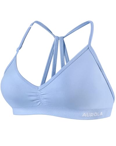 Image of AUROLA Mercury Workout Sports Bras Women Athletic Removable Padded Backless Strapy Minimal Crop Top