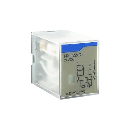 Relé NXJ-2Z con base AC 24V de 8 pines para control de automatización
