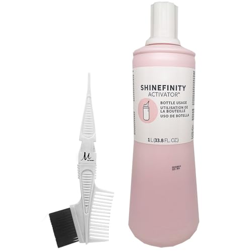 Shinefinity Activator 2% for Bottle Usage | Shinefinity Hair Color Developer 33.8 Fl Oz and M Hair Designs Tint Brush Comb (Bundle)