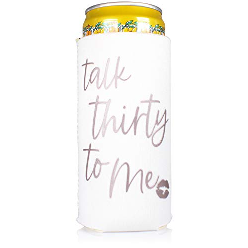 Birthday Slim Can Coolers (10, Dirty Thirty Birthday Black & Rose Gold) #TOP5