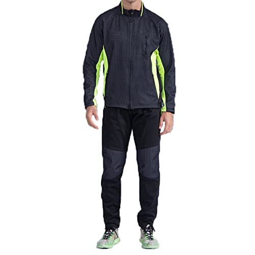 Foto von HOMTOL Herren Radjacke set Winter Thermal wasserdicht Winddicht Fahrradjacke Radjacke Winter Thermo Fleece Radtrikot Set Fahrradbekleidung Atmungsaktiv Lange Radhose Radjacke + Fahrradhose