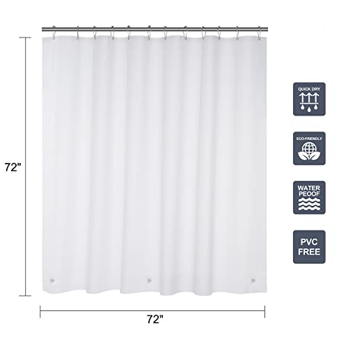Titanker White Shower Curtain Liner 72 X 72 Plastic Shower Liner Washable Inside Shower Curtain Liner Peva Shower Curtains For Bathroom With Magnets And Rustproof Metal Grommet Holes #TOP5