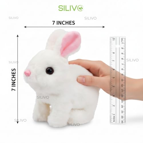 Image of Interactive Walking Hopping Bunny Toy with Sounds | Jumping Rabbit with Wiggling Ears, Twitching Nose & Mouth | Educational Plush Pet Toy for Babies & Kids (Multi Color)