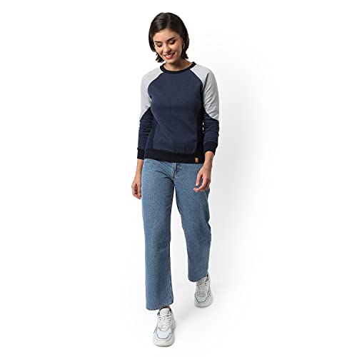 Image of PINACOLADA Women's Double Striped Hoodie with Ribbed Hem for Casual Wear | Hooded Neck | Long Sleeve | Pull On Closure | Cotton Sweatshirt Crafted with Comfort Fit for Everyday Wear